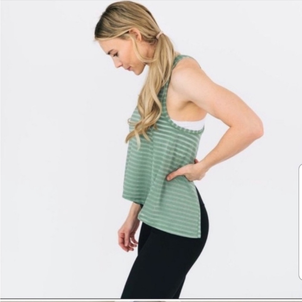 Zyia Active Forest Nimbus Split Back Tank Green